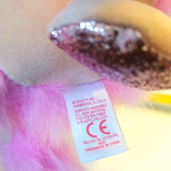 NWT Ty Beanie Boo's Camilla The Pink Poodle Glitter 2020 - Picture 7 of 9